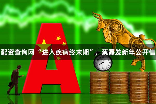 配资查询网 “进入疾病终末期”,蔡磊发新年公开信